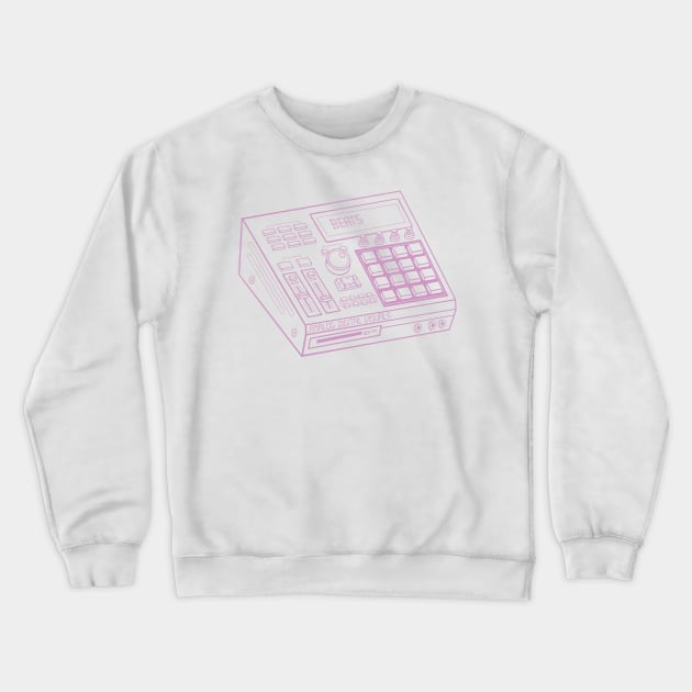 Beat Maker (Pastel Violet Lines) Analog / Music Crewneck Sweatshirt by Analog Digital Visuals